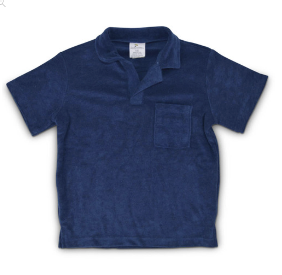 Shade Critters boys terry polo - navy