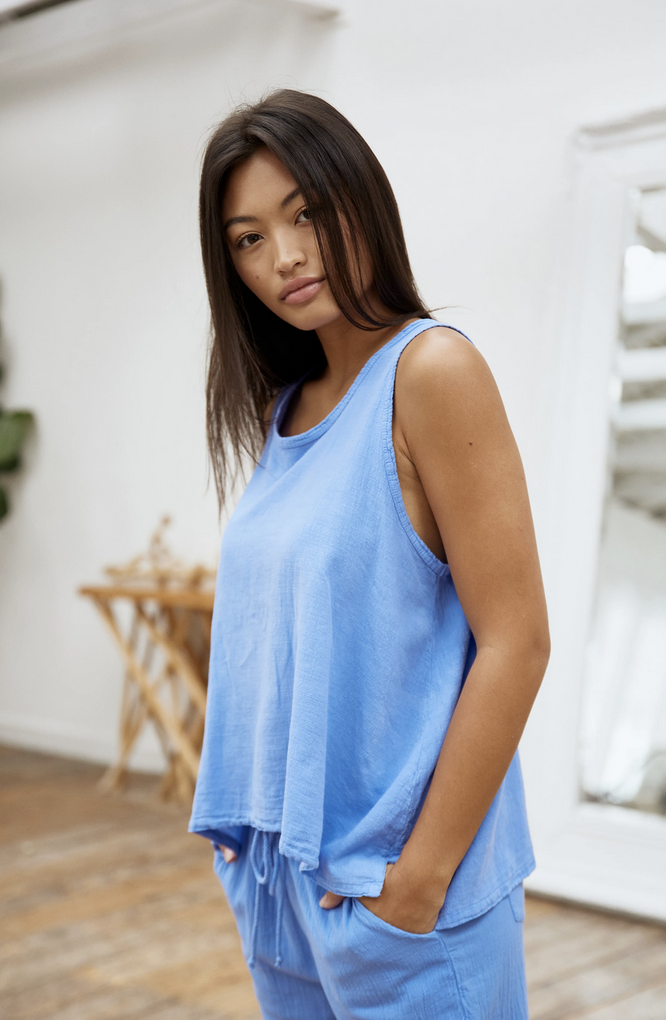 Blanco by Nature Jade Tank Top Azure 48216