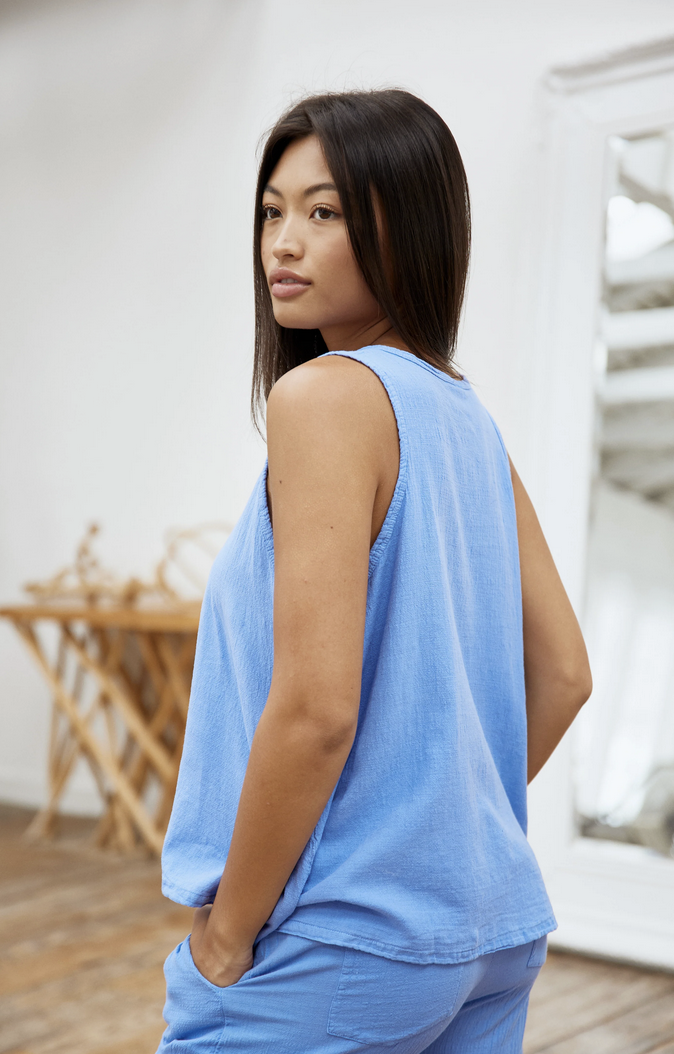 Blanco by Nature Jade Tank Top Azure 48216
