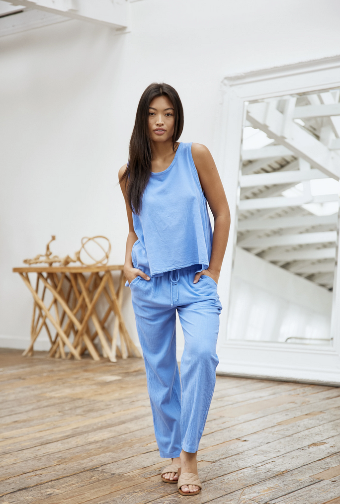 Blanco by Nature Jade Tank Top Azure 48216