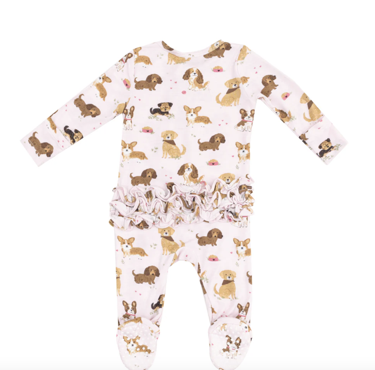 Angel Dear Best Friend Dogs Pink 2 Way Zip Footie