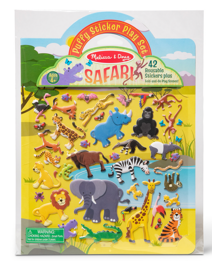 Melissa & Doug Safari Reusable Puffy Sticker Play Set 9106