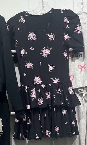 Flowers By Zoe DRESS BLACK PINK ROSE