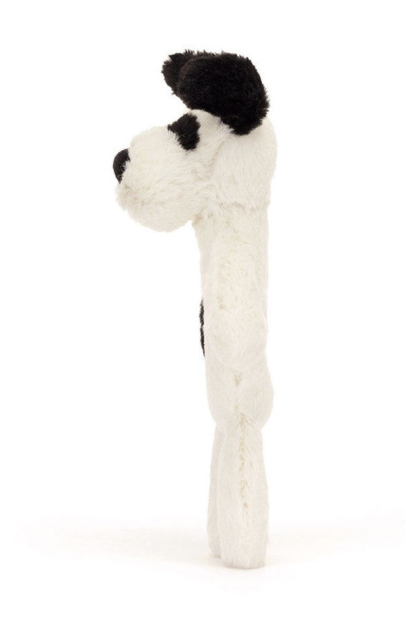 Jellycat Bashful Black & Cream Puppy Ring Rattle RR4BCP