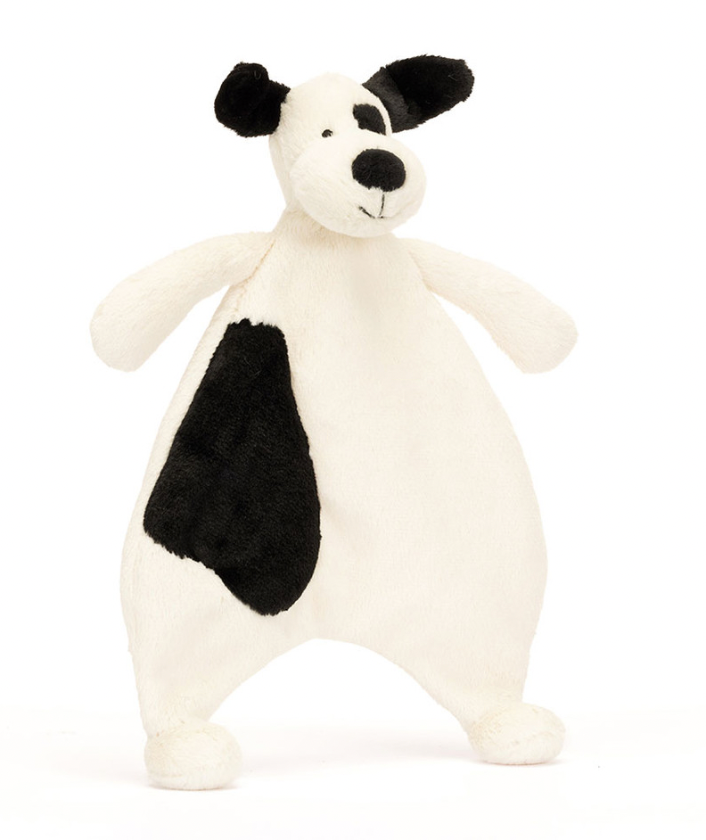 Jellycat Bashful Black & Cream Puppy Comforter CMF4BCP
