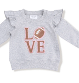 Angel Dear Ruffle Sweatshirt w/ Love Patch-Grey