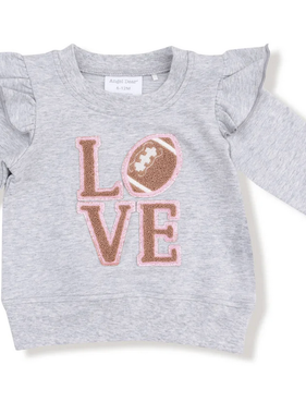 Angel Dear Ruffle Sweatshirt w/ Love Patch-Grey