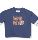 Angel Dear Sweatshirt W/ Varsity Stripes-Indigo