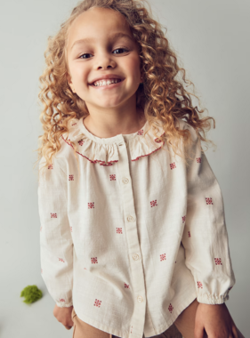 Mayoral 4132 25 Blouse-Red Trim
