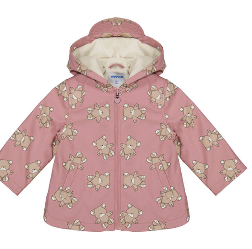 Mayoral 2439 90 Rain Jacket-Pink Bear