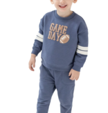 Angel Dear Sweatshirt W/ Varsity Stripes-Indigo