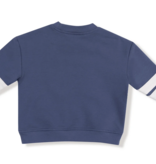 Angel Dear Sweatshirt W/ Varsity Stripes-Indigo