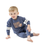 Angel Dear Sweatshirt W/ Varsity Stripes-Indigo