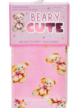 Iscream Beary Cute Pink Socks 820-4001