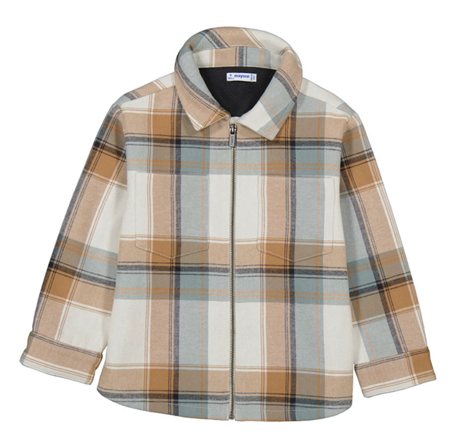 Mayoral 4414 77 Shacket Check Caramel