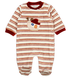 Mayoral 2718 50 Striped Velour Footie-Snail