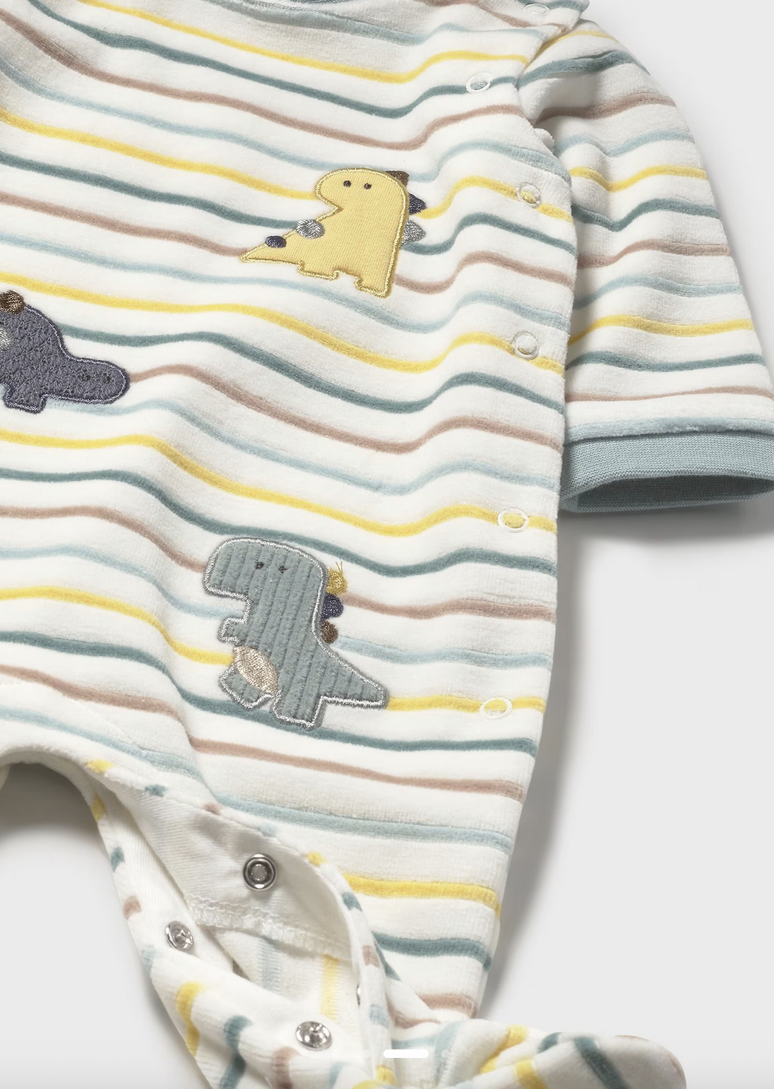 Mayoral 2718 49 Striped Velour Footie-Dino