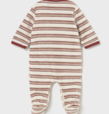 Mayoral 2718 50 Striped Velour Footie-Snail