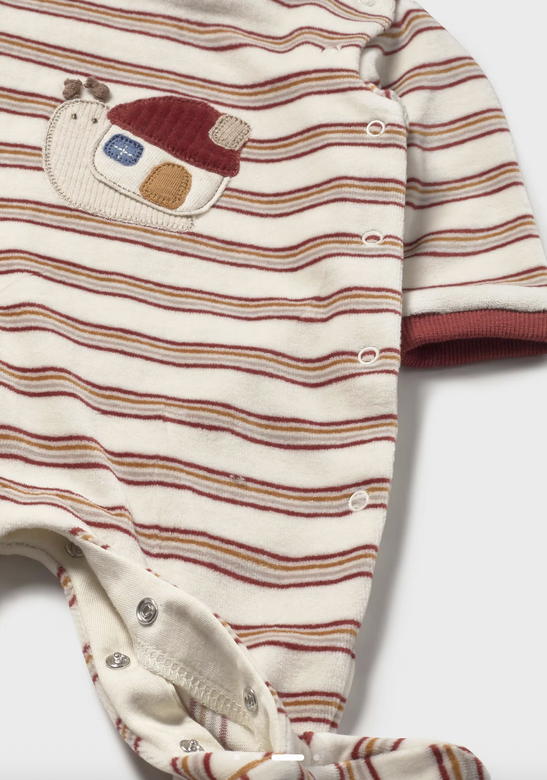Mayoral 2718 50 Striped Velour Footie-Snail