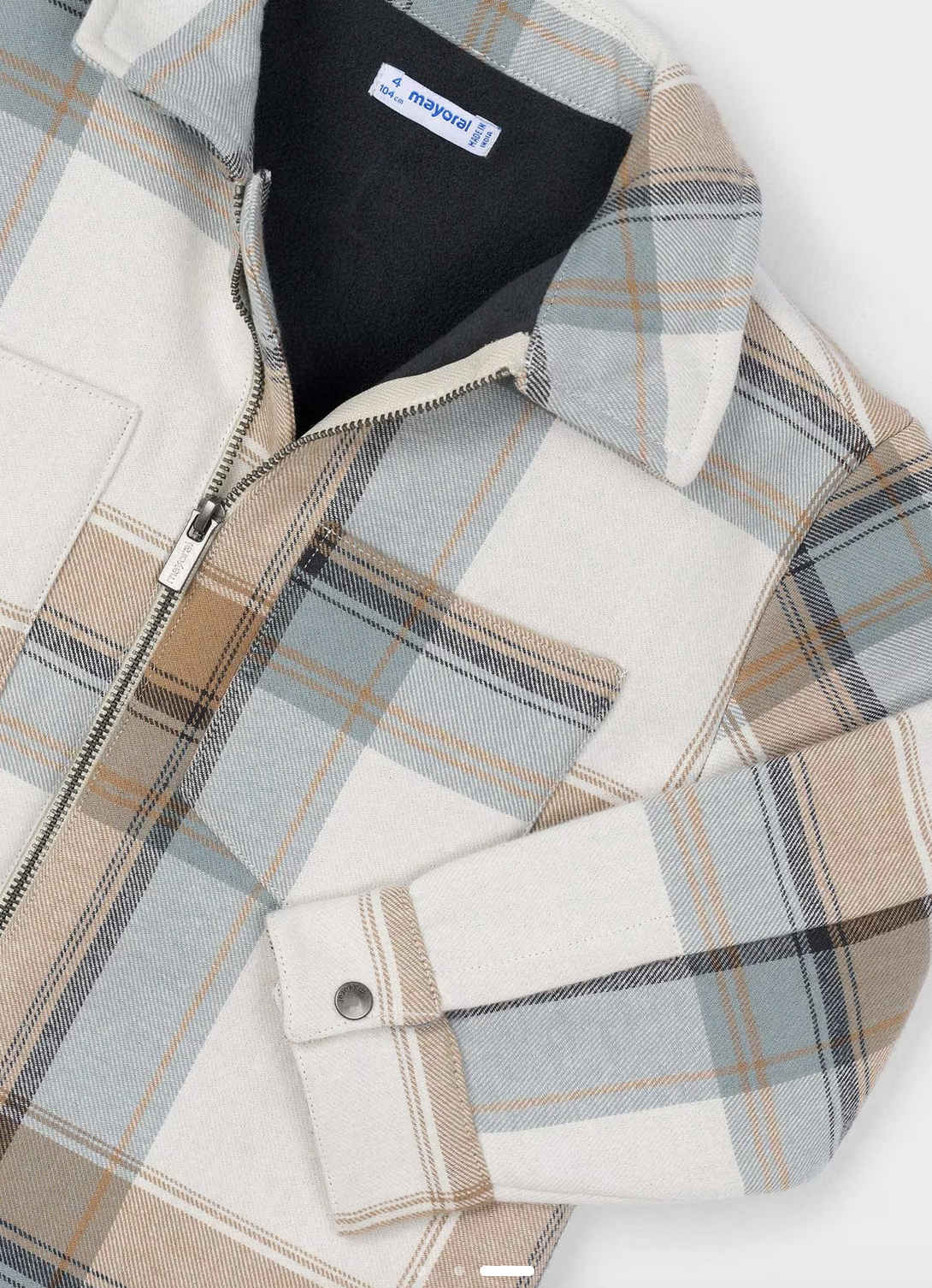Mayoral 4414 77 Shacket Check Caramel