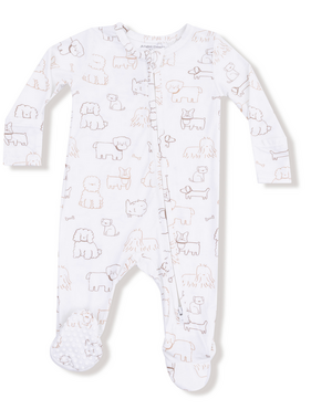 Angel Dear Neutral Pups 2 Way Zip Footie