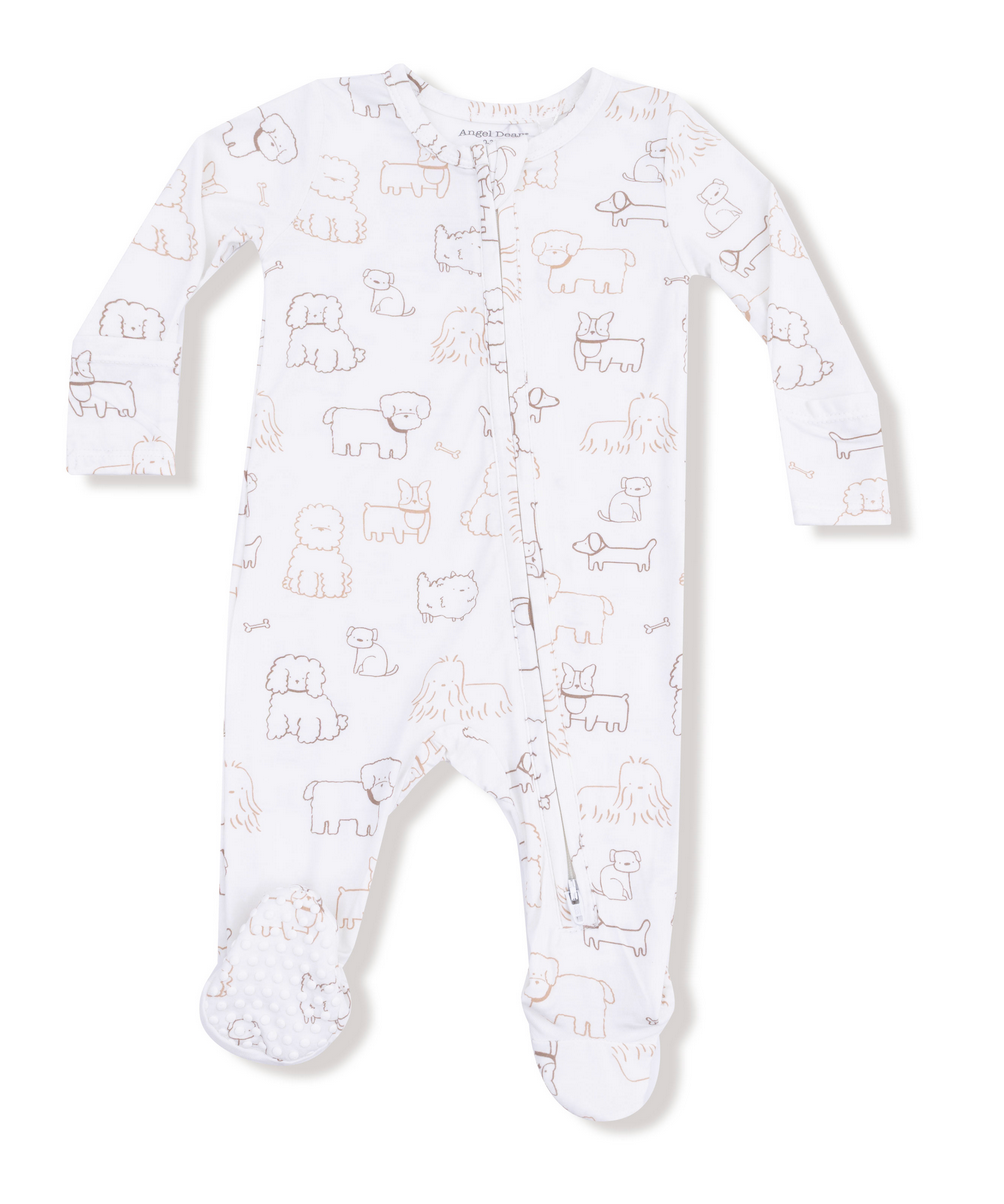 Angel Dear Neutral Pups 2 Way Zip Footie
