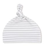 Angel Dear Stripe - Mineral- Grey/White  Knotted Hat 0-3M
