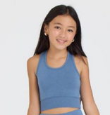 Ocean Drive Kids Cloud Fleece Race Back Tank-Blue Jean