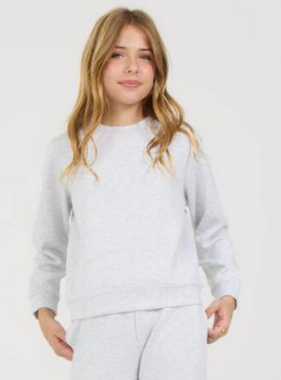 Vintage Havana Cloud Fleece OD Crew-Spring Grey