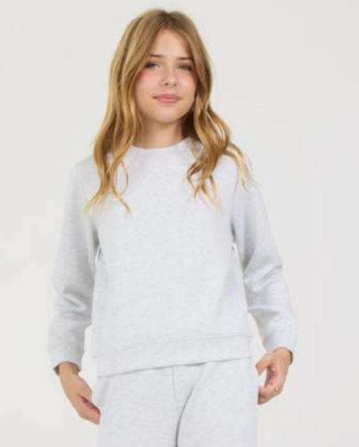 Vintage Havana Cloud Fleece OD Crew-Spring Grey