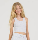 Vintage Havana Cloud Fleece Race Back Tank-Spring Grey