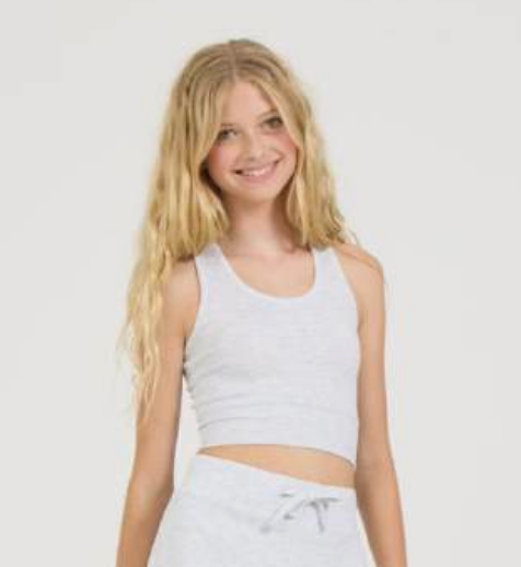 Vintage Havana Cloud Fleece Race Back Tank-Spring Grey