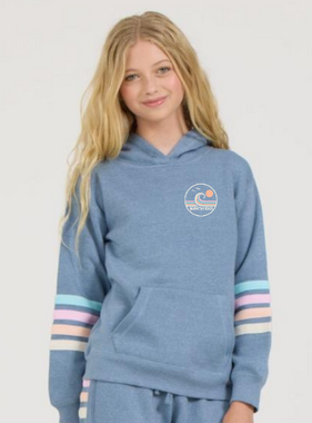 Ocean Drive Kids MB DENIM HEATHER FLEECE HOODIE W/ TWILL TAPE