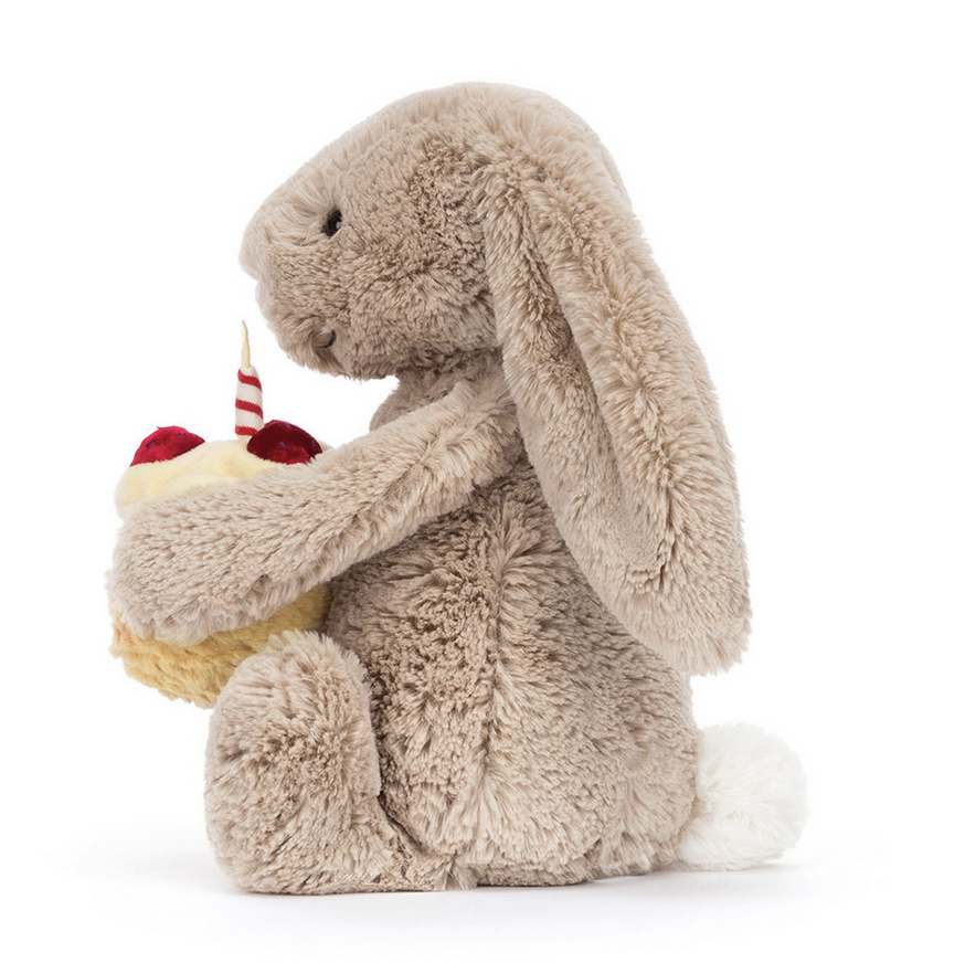 Jellycat Bashful Beige Bunny 'Birthday BAS3BEBB