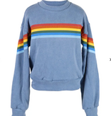 Flowers By Zoe Stripe Pullover-Blue FLE90X -BLUEWS