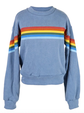 Flowers By Zoe Stripe Pullover-Blue FLE90X -BLUEWS