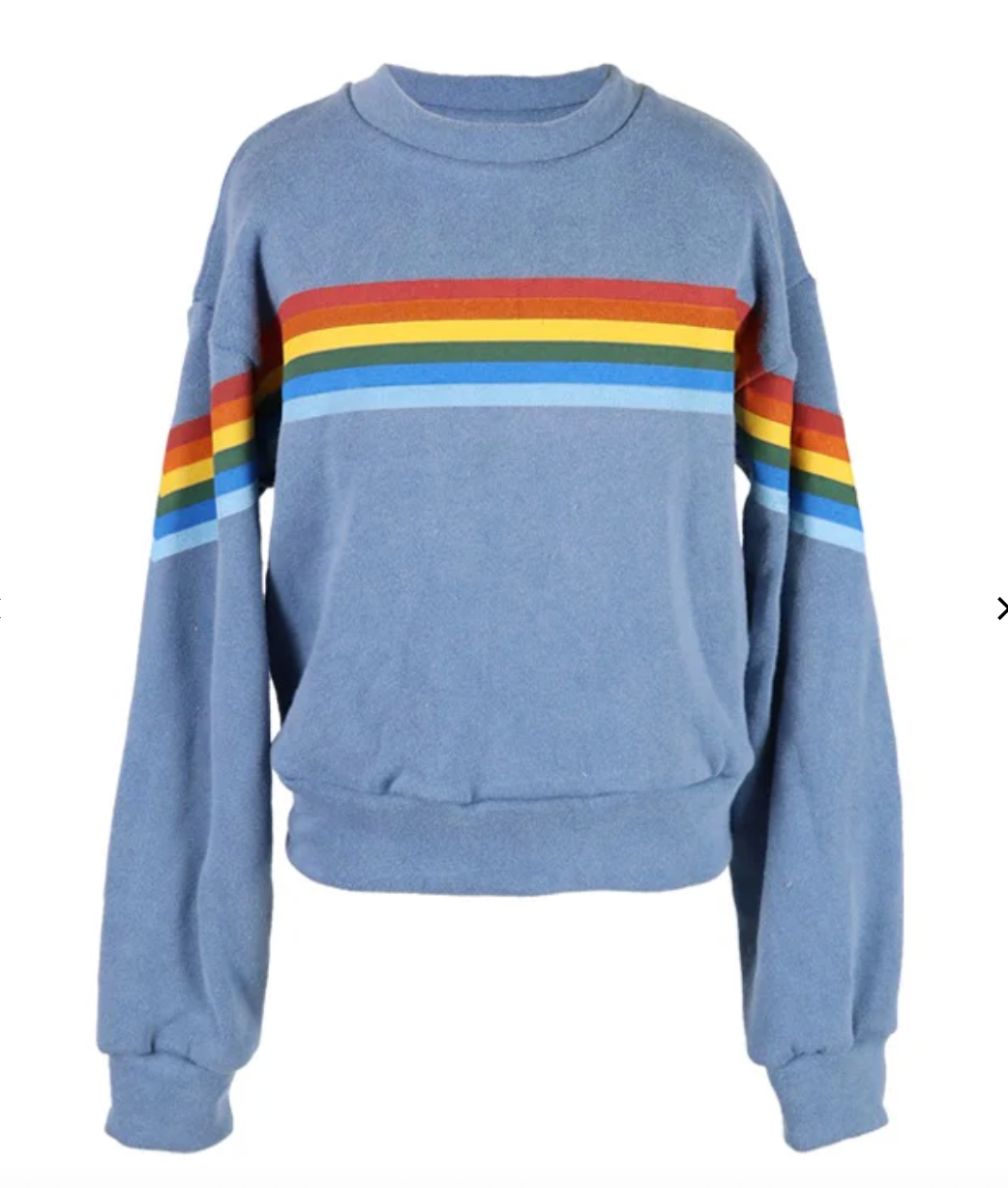 Flowers By Zoe Stripe Pullover-Blue FLE90X -BLUEWS