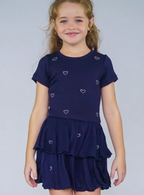 Flowers By Zoe Navy Bow Dress LD37