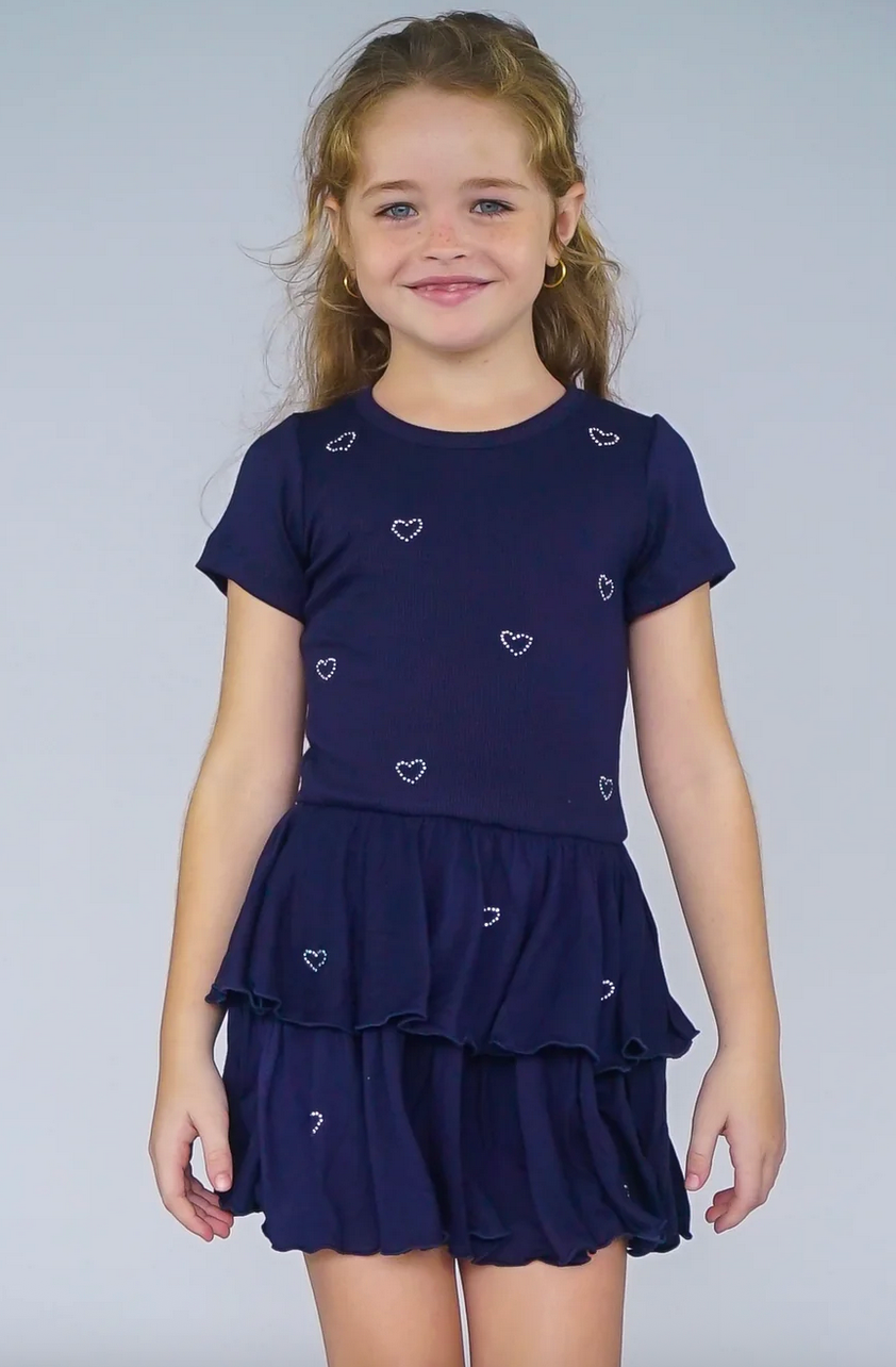 Flowers By Zoe Navy Bow Dress LD37