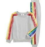 Lola and The Boys Sequin Rainbow Tracksuit Set