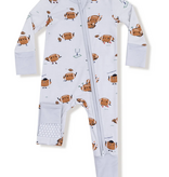 Angel Dear Touchdown Time Grey Mist Zip Romper