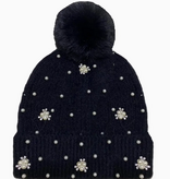 Joia Trading BLACK Pom Pom Pearl Beanie , Aht 91570