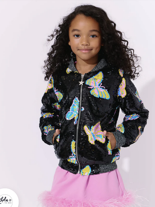 Lola and The Boys Magic Butterfly Sequin Jacket