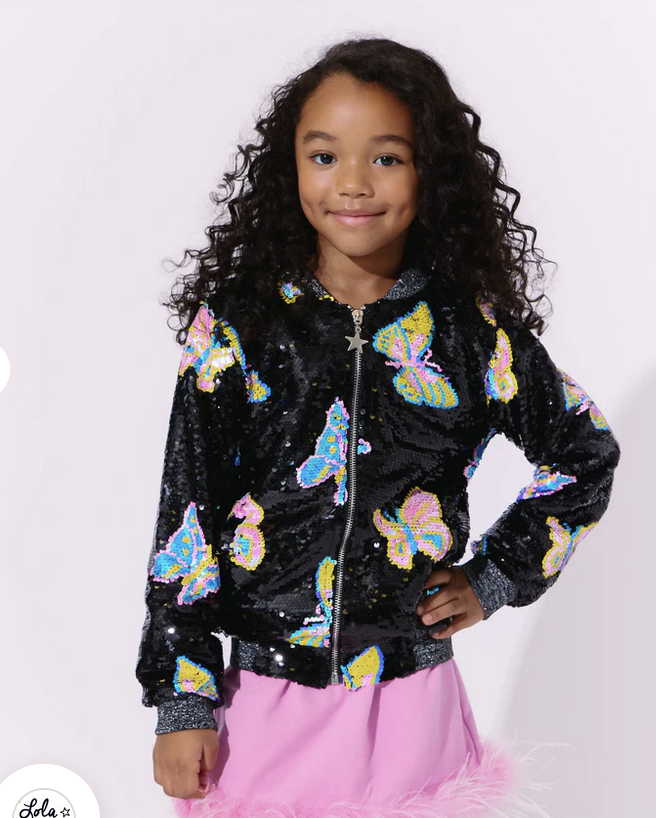 Lola and The Boys Magic Butterfly Sequin Jacket