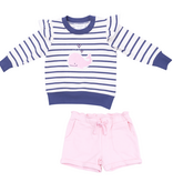 Angel Dear Bubbly Whale Pink Sweatshirt/Shorts 864P-S25- BWP