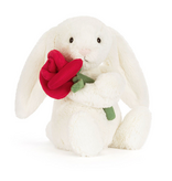 Jellycat Cream Bunny with Rose B6ROSE