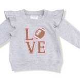 Angel Dear Ruffle Sweatshirt w/ Love Patch-Grey
