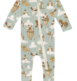 Kickee Pants Print Convertible Coverall -Aloe Castles Clouds