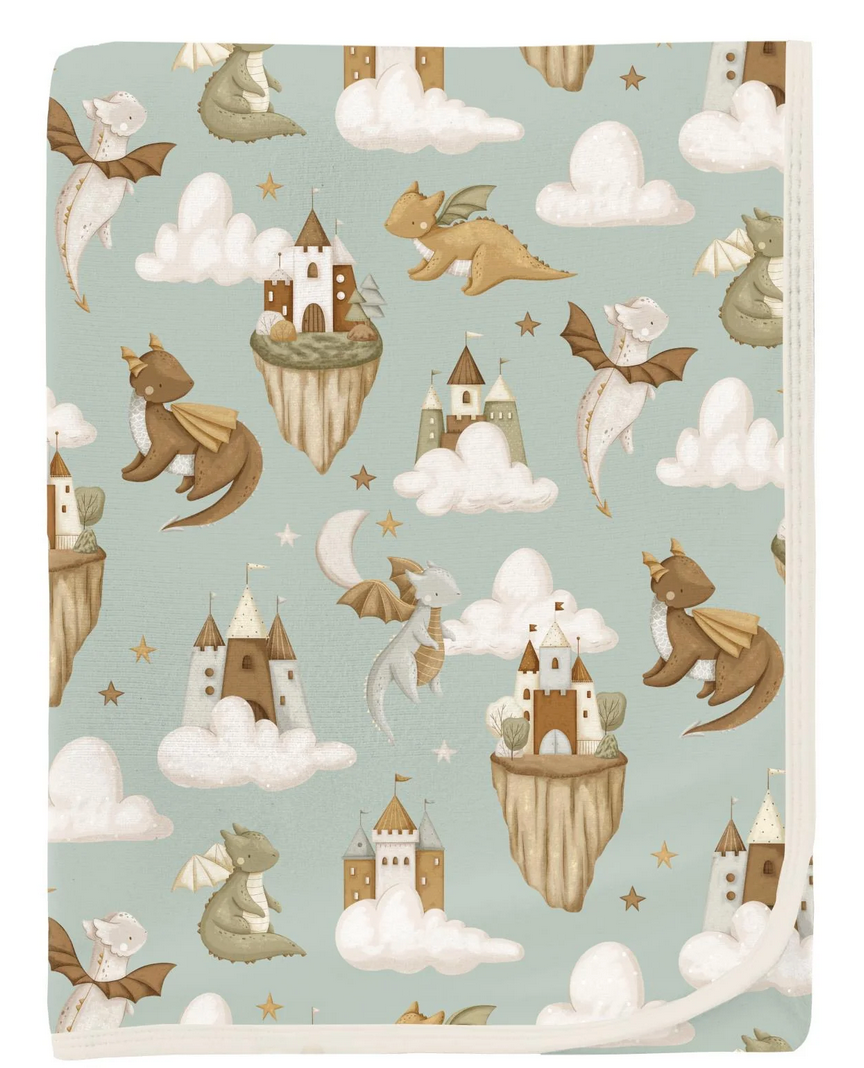 Kickee Pants Swaddling Blanket Aloe Castles Clouds