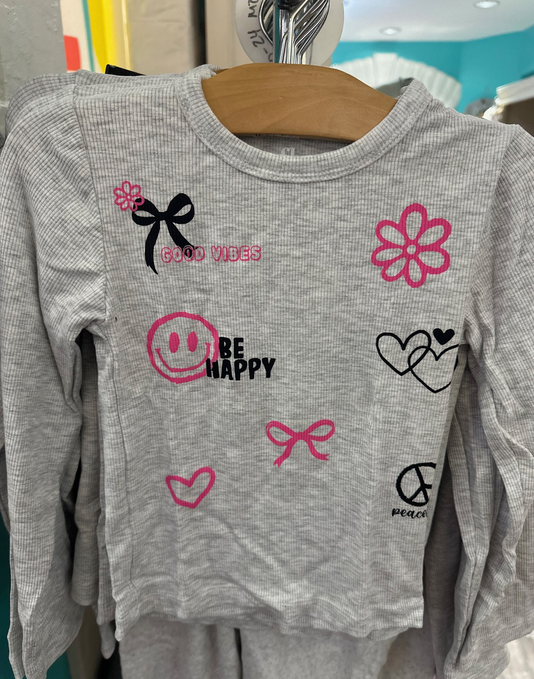 Flowers By Zoe Thermal L/S Tee. Icons Grey 2T51